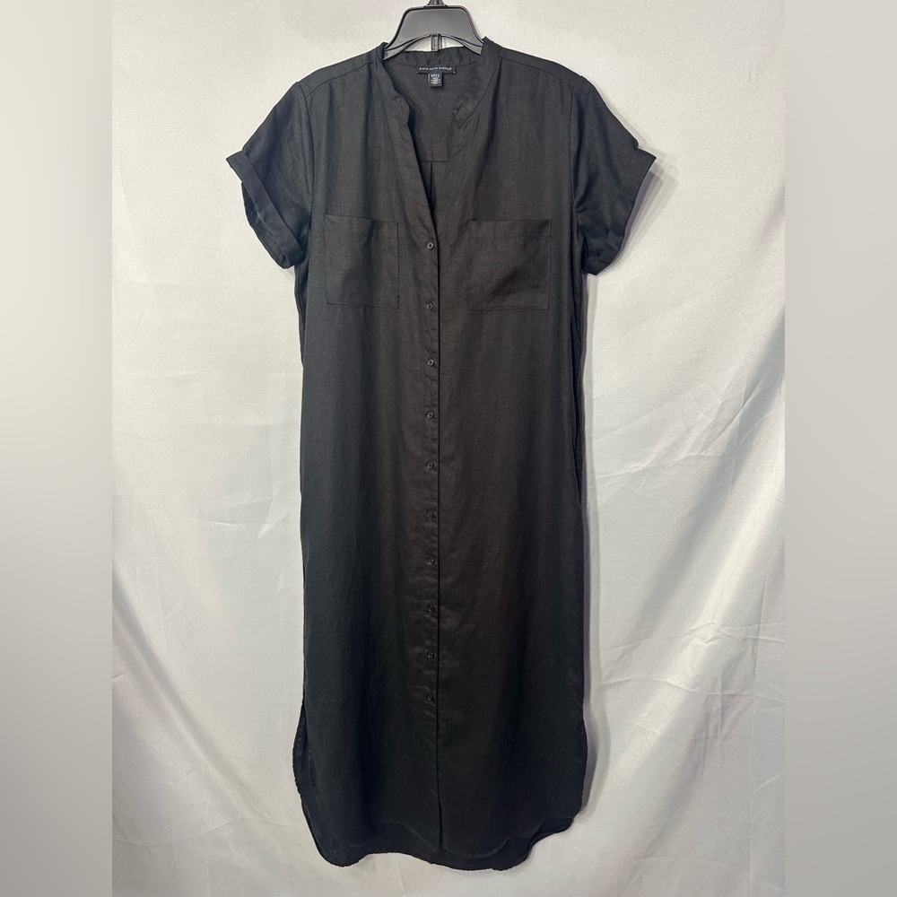 SAKS FIFT AVENUE Black Button-Up Maxi Dress size S pre owned Exellent condition